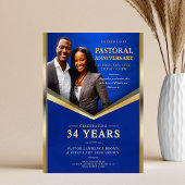 Pastoraal Jubileum Blauw & Goud Lijst Church Flyer