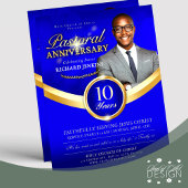 Pastoraal Jubileum Blue & Gold Church Event Flyer