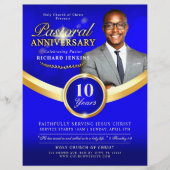 Pastoraal Jubileum Blue & Gold Church Event Flyer (Voorkant)
