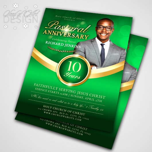 Pastoraal Jubileum Groen & Gouden Kerk Evenement Flyer