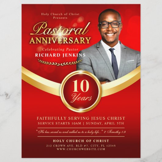 Pastoraal Jubileum Rode & Gouden Kerk Event Flyer (Voorkant)