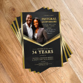 Pastoraal Jubileum Zwart & Goud Lijst Church Flyer