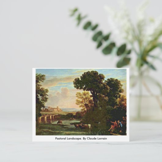 Pastoraal landschap. Door Claude Lorrain Briefkaart (Staand voorkant)