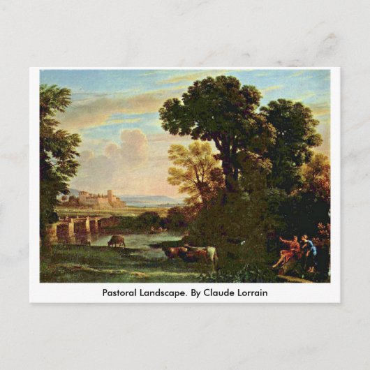Pastoraal landschap. Door Claude Lorrain Briefkaart (Voorkant)