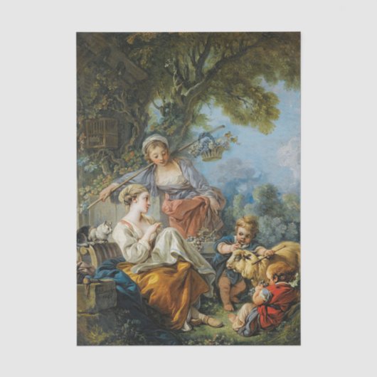 Pastoraal landschap door Francis Boucher Tissuepapier (Voorkant)