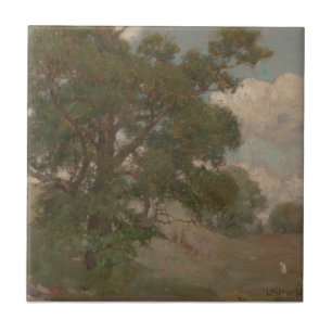 Pastoraal Landschap Louis Loeb(Amerikaans, 1866-19 Tegeltje