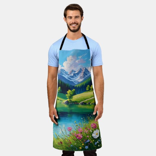 Pastoraal Palet – Landelijk Meer Schort (Gedragen)