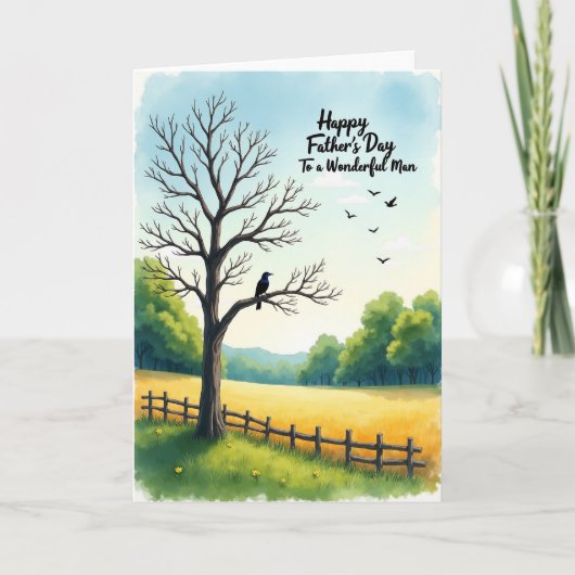 Pastoraal Vaderdag Boom Card Kaart (Voorkant)
