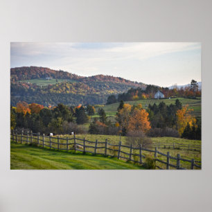 Pastoraal Vermont in de herfst Poster
