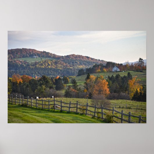 Pastoraal Vermont in de herfst Poster (Voorkant)