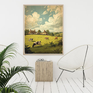 Pastoral Charm – Vintage English Countryside Art  Poster