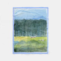 Pastoral Landscape Fleece Throw