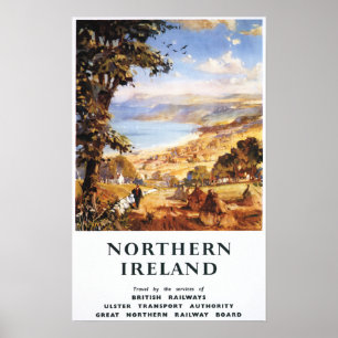 Pastoral Scene Man en Dog British Railways Poster