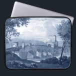Pastoral Toile - Bridge Laptop Sleeve<br><div class="desc">Pastoral Toile III van Claude Lorrain. Met een brug en weiden in prachtige inktblauwe tinten.</div>