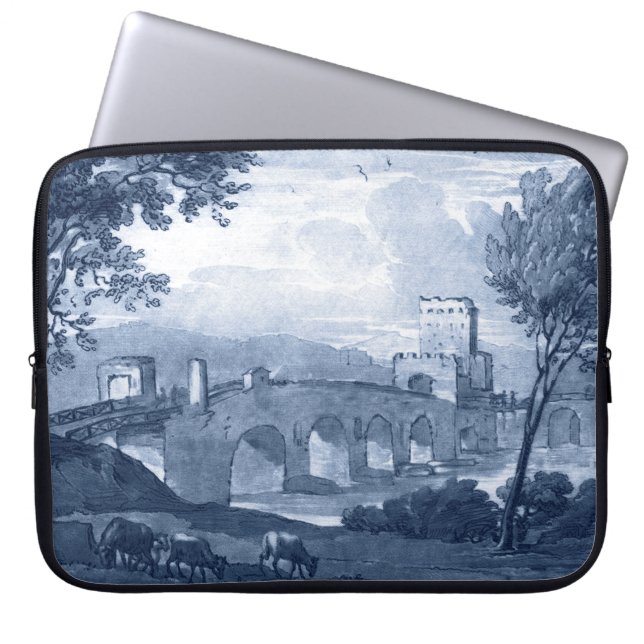 Pastoral Toile - Bridge Laptop Sleeve (Voorkant)
