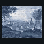 Pastoral Toile - Bridge Puzzel<br><div class="desc">Pastoral Toile III van Claude Lorrain. Met een brug en weiden in prachtige inktblauwe tinten.</div>