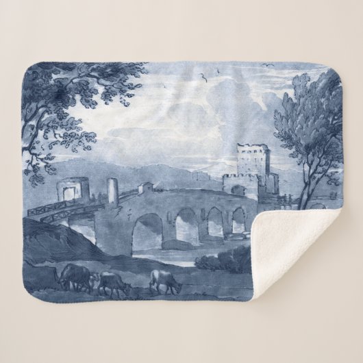 Pastoral Toile - Bridge Sherpa Deken (Voorkant (horizontaal))