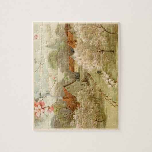  Pastoral Town Spring Puzzel Legpuzzel (Verticaal)