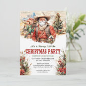 Pastoral waterverf wild west Santa cowboy Kaart (Staand voorkant)
