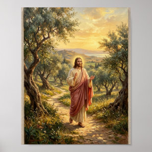 Pastorale Christus I Schilderij in vintage stijl Poster
