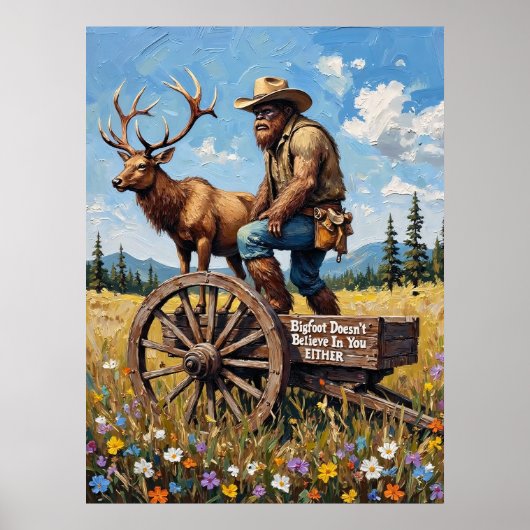 Pastorale grap: Sasquatch en het hert Poster (Voorkant)