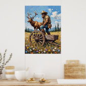 Pastorale grap: Sasquatch en het hert Poster (Keuken)