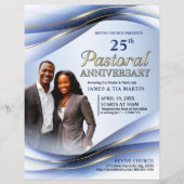 Pastorale Jubileum Blauw & Goud Kerkgidsje Flyer (Voorkant)