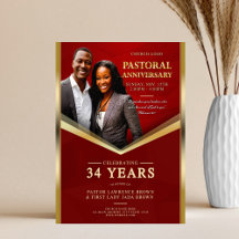 Pastorale Jubileum Rood & Goud Frame Kerk