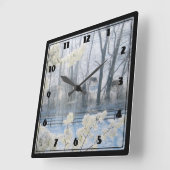 Pastorale Natuur in de winter Vierkante Klok (Hoek)