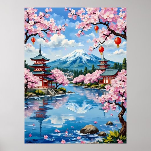 Pastorale pagode scene poster (Voorkant)