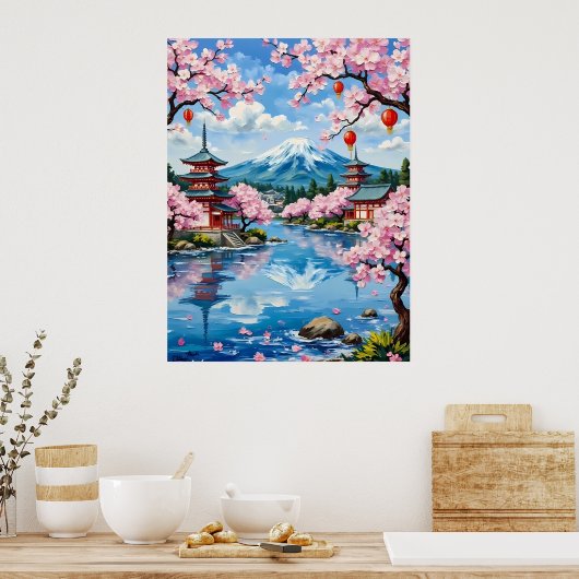 Pastorale pagode scene poster (Keuken)