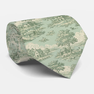 Pastorale saliegroene toile platteland boerderij s stropdas