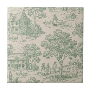 Pastorale Saliegroene Toile Platteland Boerderij S Tegeltje