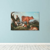 Pastorale scène met een walvis canvas afdruk (Insitu (Houten vloer))