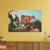 Pastorale scène met een walvis canvas afdruk (Insitu (Woonkamer))