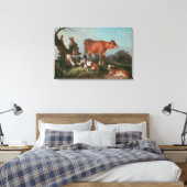 Pastorale scène met een walvis canvas afdruk (Insitu (Slaapkamer))