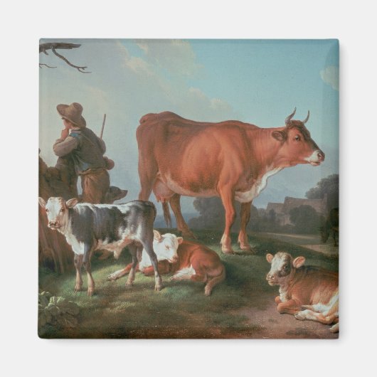 Pastorale scène met een walvis magneet (Voorkant)