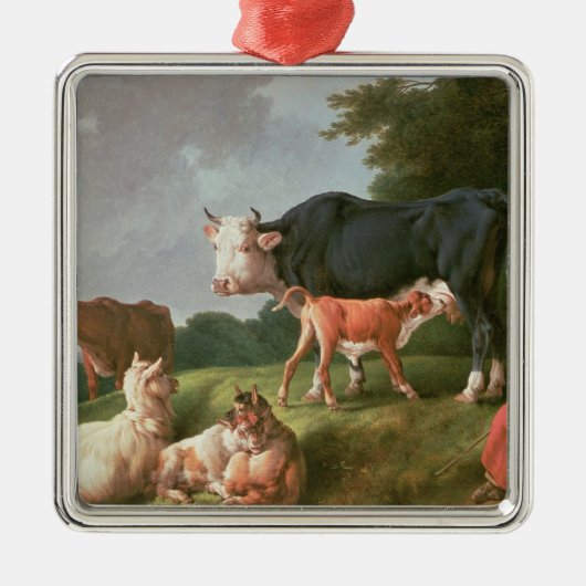 Pastorale scène metalen ornament (Voorkant)