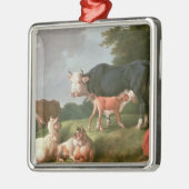 Pastorale scène metalen ornament (Links)