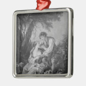 Pastorale scène metalen ornament (Links)