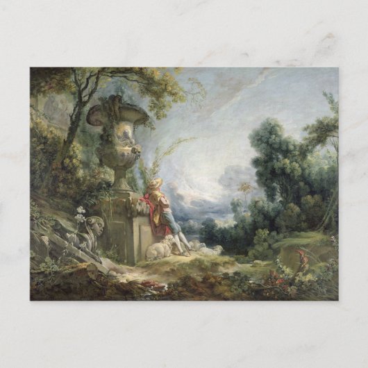 Pastorale Scène, of Jonge Herder in een Landschap Briefkaart (Voorkant)