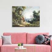 Pastorale Scene of Young Shepherd in een landschap Canvas Afdruk (Insitu (Woonkamer))
