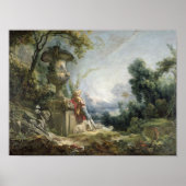 Pastorale Scene of Young Shepherd in een landschap Poster (Voorkant)