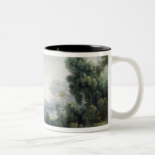Pastorale Scene of Young Shepherd in een landschap Tweekleurige Koffiemok (Rechts)