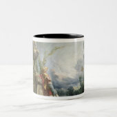 Pastorale Scene of Young Shepherd in een landschap Tweekleurige Koffiemok (Center)