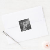 Pastorale scène vierkante sticker (Envelop)