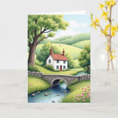 Pastorale Vaderdag Huis Kaart (Gele Bloem)