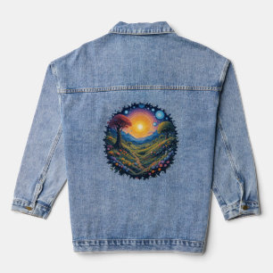 Pastoralisme in de grafische kunst denim jacket