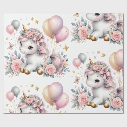 pastorie-eenhoorn cadeaupapier (Vlak)