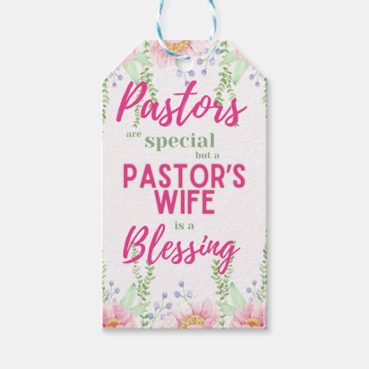 ✝️ Pastor's vrouw vrouwen Waardering Gift Dank u Cadeaulabel (Voorkant)